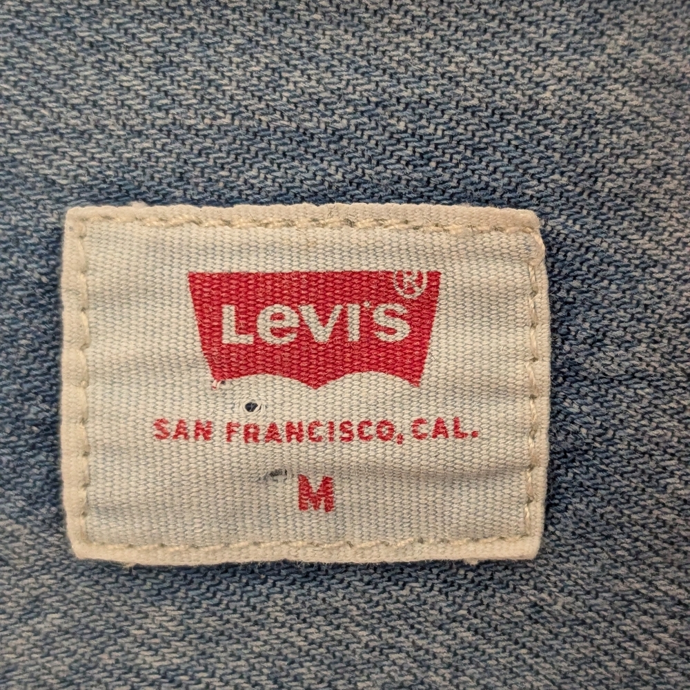 Levi’s Denim Shirt Dress Button Front Light Wash Western Lyocell - Picture 6 of 8